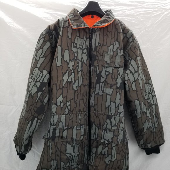 Vintage Winchester Reversible Coveralls Jumpsuit Mens Large Trebark Camo/Safety - Picture 3 of 11